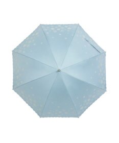 MOONBAT 【遮光率100％/遮熱/UV】LANVIN en Bleu (ランバン オン ブルー)晴雨兼用日傘 フラワーグリッター シルバースカラ刺繍 花柄 長傘