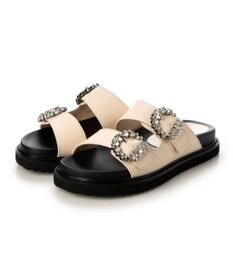 MODE ET JACOMO <carino>厚底ビジューバックルサンダル