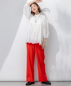 23区 【Oggi5月号掲載/洗える】リネンレーヨンストレッチ ワイド パンツ