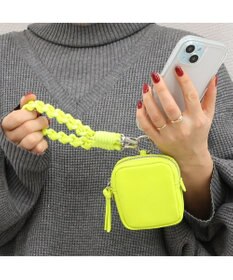 UNBILLION ペルケ perche / 蛍光レザーストラップ付き・チャームポーチショルダー