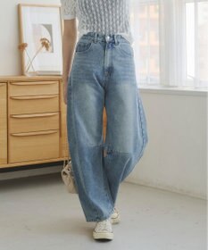 WEGO 【ANGIE VINTAGE】バレルレッグデニムパンツ