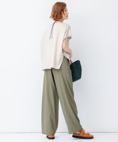 23区 L 【洗える】リネンヴィスコースストレッチ マリンパンツ