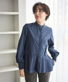 #Newans 【シワになりにくい/洗濯機可能】ダブルフリルヘムシャツ