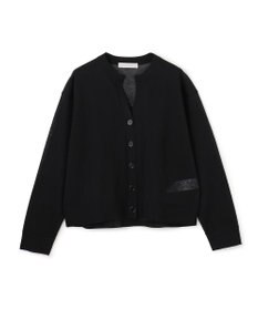 UNFILO シアーフォルムニット キーネックカーディガン ブラック