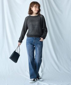 ANY 【洗濯機可/ウエストゴム/ストレッチ】ストレートデニムパンツ