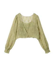 earth music&ecology ＳＥＴ２点カットジャカードカーディガン＋ビスチェ