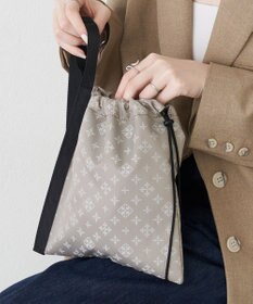 russet ナイロンジャガード巾着ポーチ L(Z-230)