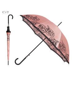 MOONBAT LANVIN COLLECTION 長傘 ローズ サテンプリント ジャンプ 耐風