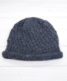石田製帽 【防寒対策・日本製】ウールロールアップ ニット帽