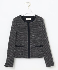 ANY SIS 【セットアップ対応】リップルボーダー ノーカラー ジャケット