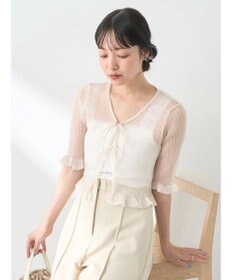 earth music&ecology シアーラメフリルカーディガン