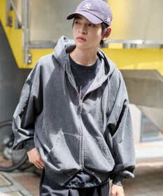 WEGO 【ユニセックス着用ITEM/MLサイズ展開】バルーンBIGダブルZIPパーカー