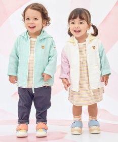 MIKI HOUSE HOT BISCUITS 【80-120cm】二重織ガーゼ素材 パーカ