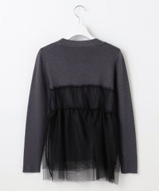 Feroux 【洗える】チュールコンビ プルオーバーニット