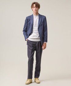 J.PRESS MEN 【ストレッチ / 洗える】トリートメントウールシェードブルーチェック スラックス