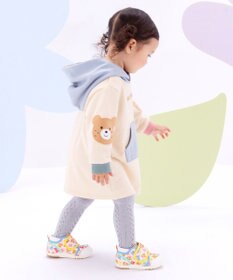 MIKI HOUSE HOT BISCUITS 【80-120cm】【NEW Color Series】裏毛パイル素材 パステルカラー フーディワンピース