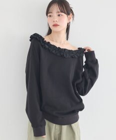 earth music&ecology フリルオフショルウラケスウェット