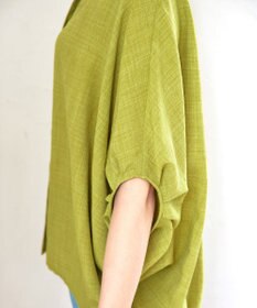 Tiaclasse 【洗える】麻調ドルマンタックシャツ