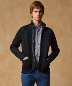 JOSEPH ABBOUD 【和紙使用エコ素材/日本素材/軽量/通気性/速乾性】和紙ムリネ ニット ジャケット