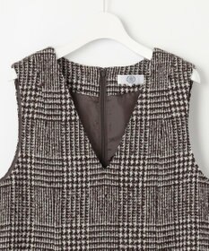 J.PRESS LADIES L ウールシルクツイードグレンチェック ジャンパースカート