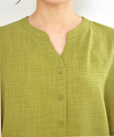 Tiaclasse 【洗える】麻調ドルマンタックシャツ