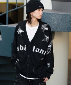 WEGO 【ユニセックス着用ITEM】ダメージジャガードカーディガン