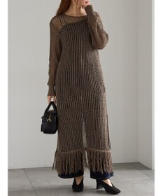 Te chichi フリンジメッシュニットワンピース《2025Autumn catalog vol.2 item》