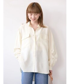 AMERICAN HOLIC 接触冷感Ｗポケット袖タックシャツチュニック