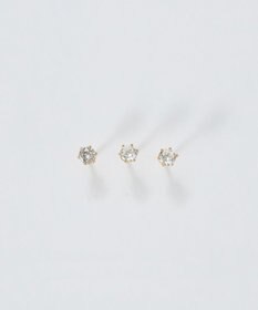 Phoebe 【金属アレルギー対応】3setビジューピアス　ゴールド/サージカルステンレス