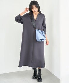 UNFILO BEAUTY FORM JERSEY キーネックワンピース