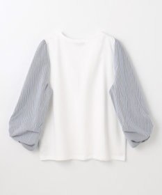 ANY 【洗濯機可/UVケア/アンチピリング】布帛ねじり袖コンビプルオーバー