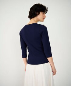 GRACE CONTINENTAL メタル釦リブニットトップ