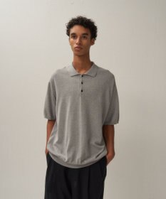 ATON COTTON WASHI KNIT | ハーフスリーブポロセーター - UNISEX