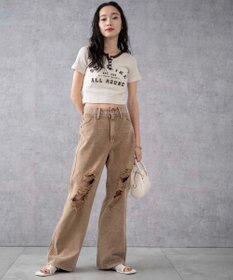 WEGO ヴィンテージウォッシュダメージデニムパンツ