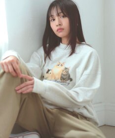 Feroux 【猫カフェMOCHAコラボ】猫ちゃんプリント トレーナー