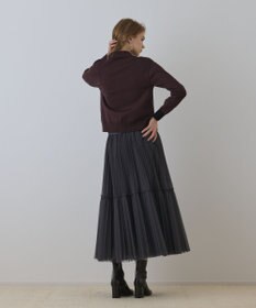 GRACE CONTINENTAL バイカラーロゴニットカーディガン