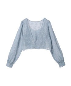 earth music&ecology ＳＥＴ２点カットジャカードカーディガン＋ビスチェ