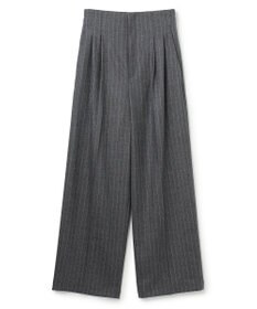 BEIGE， DELAND / ウールピンストライプハイウエストタックパンツ
