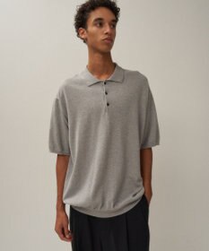 ATON COTTON WASHI KNIT | ハーフスリーブポロセーター - UNISEX