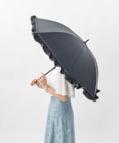AURORA 【 JILL STUART（ジル スチュアート）】・WEB限定・　リバティパイピングフリル晴雨兼用パラソル(長傘)