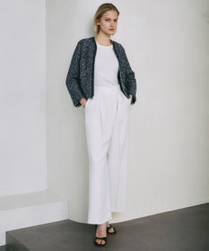 ICB 【洗える】シルフィルダブルクロス ワイドパンツ