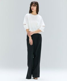 BEIGE， 【洗える/接触冷感/速乾/UVケア対応・Precious ９月号掲載】BATEAU / イージーウエストサイドスリットタックパンツ