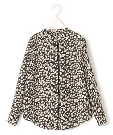 ICB 【WEB限定カラーあり・速乾・洗える】BackSatinAmunzen バンドカラーブラウス