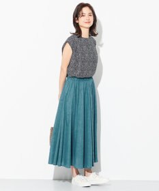 ANY 【ウエストゴム】シャンブレーライク スカート