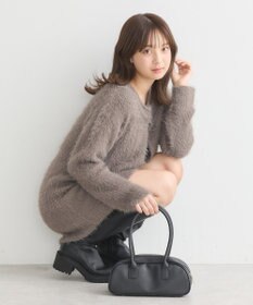 earth music&ecology ＳＥＴ２点シャギーショートカーデ＋ミニワンピース