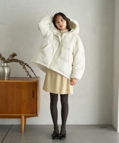 earth music&ecology フーディーパファーブルゾン