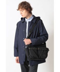 DAKS ナイロン×牛革 ハウスチェックディテール フラップショルダーバッグ