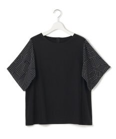 23区 L 【Lサイズ限定/洗える】スカーフプリントコンビ スリーブデザイン カットソー