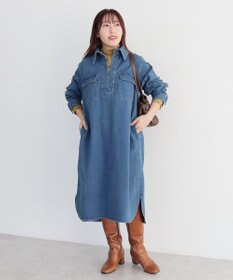 CRAFT STANDARD BOUTIQUE 裏起毛デニムヘンリーワンピース