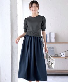 Tiaclasse L 【洗える】ニットドッキングワンピース